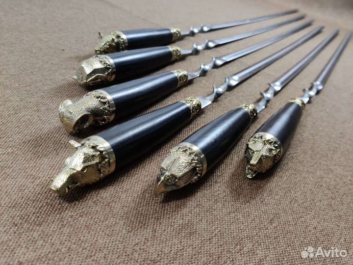 Набор шампуров Звери. Ручка граб