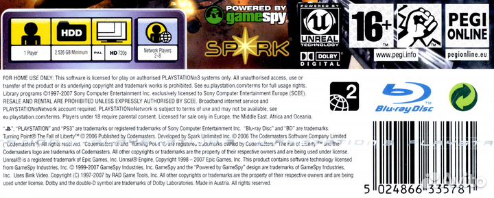 Игра PS3 Turning Point: Fall of Liberty