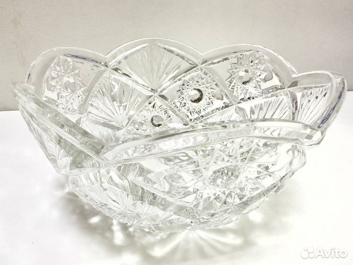Большой красивый салатник Хрусталь СССР