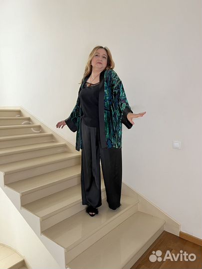 Женская двойка из панбархата и шелка