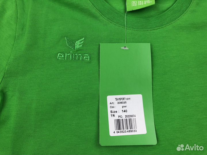 Футболка зеленая хлопок для мальчика erima