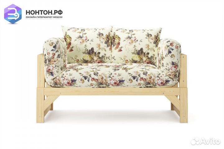 Диван кушетка Амбер желтый с цветами