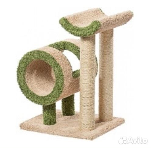 Когтеточка пушок ковролиновая С трубой и седлом 50