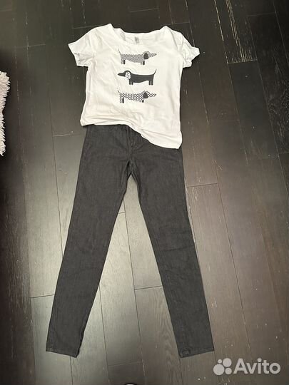 Брюки, футболка, платье