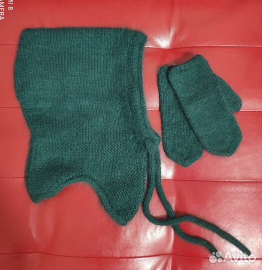 Капор+варежки пух норки