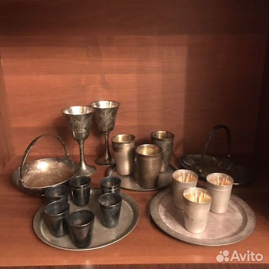 Мельхиор с посеребрением. Стопки, бокалы