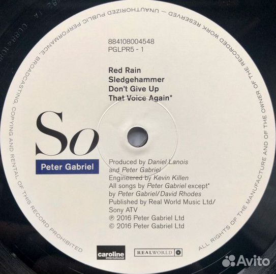 Peter Gabriel - So (1986/2016) LP
