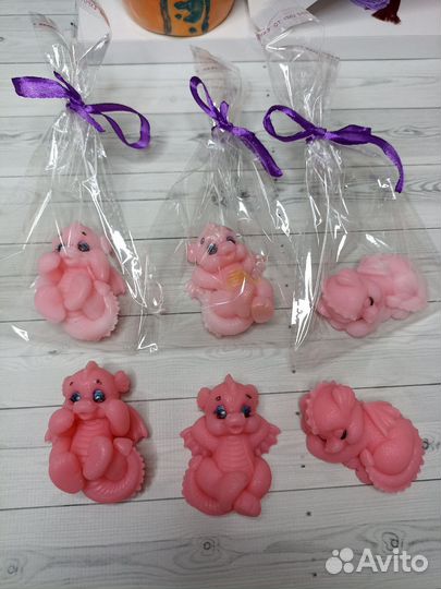 Сувенирное мыло ручной работы дракончики