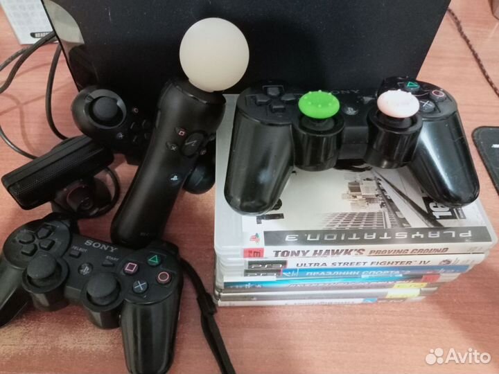 Ps3 + 2 геймпада + ps move + игры