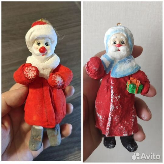 Ватные елочные игрушки 