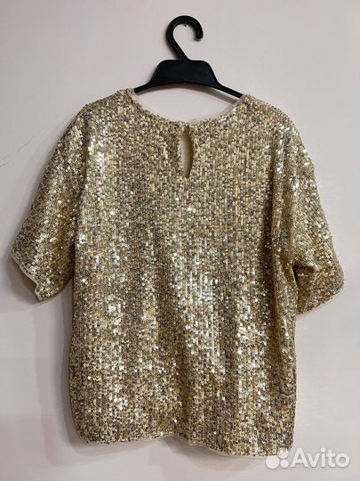 Блузка и брюки-кюлоты расшиты пайетками 146 Sela