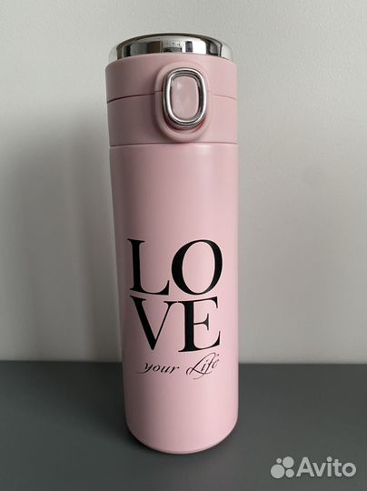 Термокружка новая розовая 420 мл