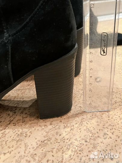 Сапоги ботфорты замшевые зимние