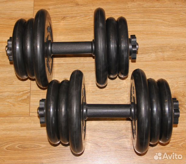 Гантели обрезиненные по 22 кг каждая