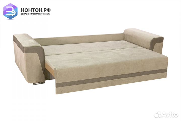 Диван еврокнижка Марракеш бежевый / коричневый