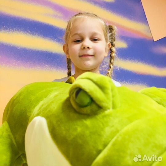 Мягкая игрушка подушка Крокодил зеленый