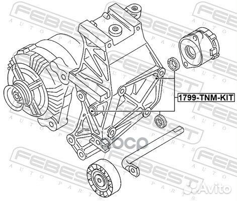 Втулка натяжителя ремня ремкомплект febest