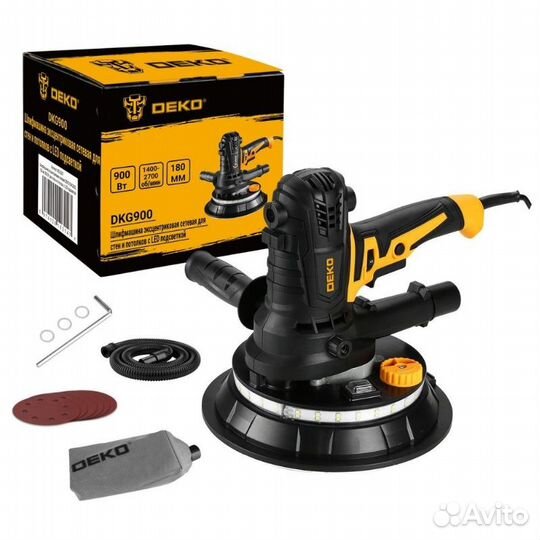 Шлифмашина эксцентриковая Deko DKG900 (180 мм, 900