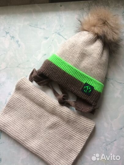 Зимняя шапка и снуд для мальчика