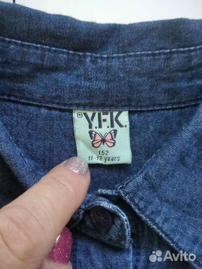 Джинсовая рубашка 152 на девочку 11 12лет Германия