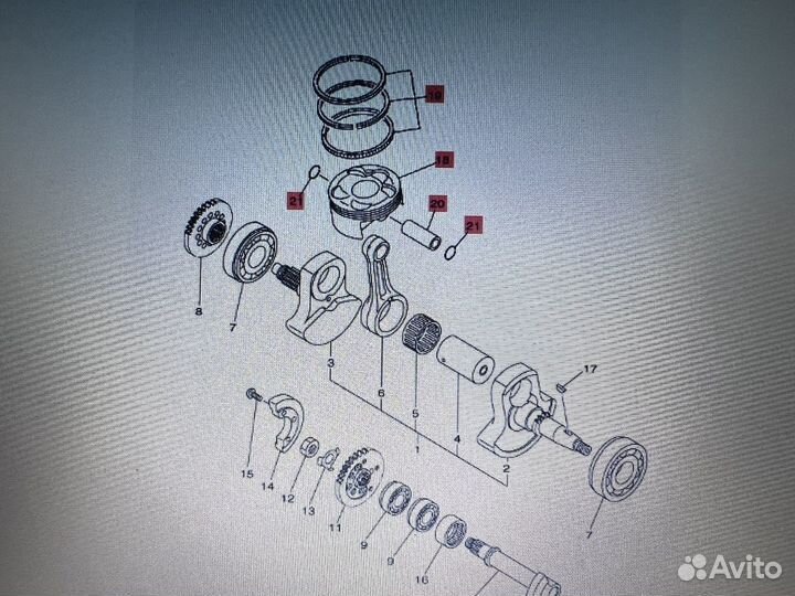 Поршень кольца Ямаха Yamaha YFZ450R 2004-2020