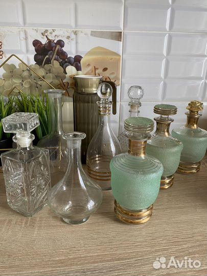 Штофы и графины, насыпное стекло СССР