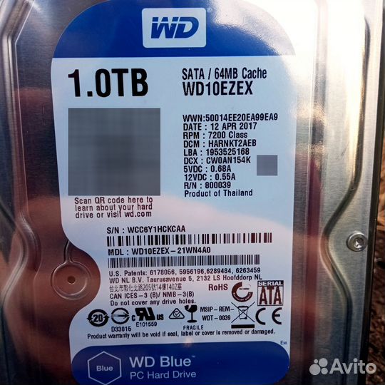 Жесткий диск HDD 1TB в упаковке