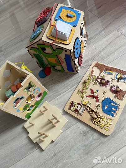 Деревянные развивашки бизикуб сортер для детей