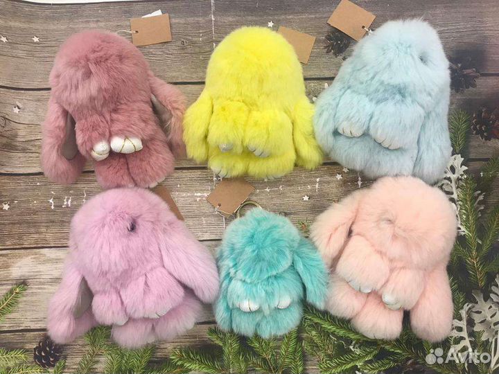 Брелок зайка натуральный