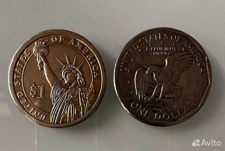 Иностранные монеты доллар США пакетом