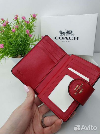 Кошелек Coach коричневый с красным