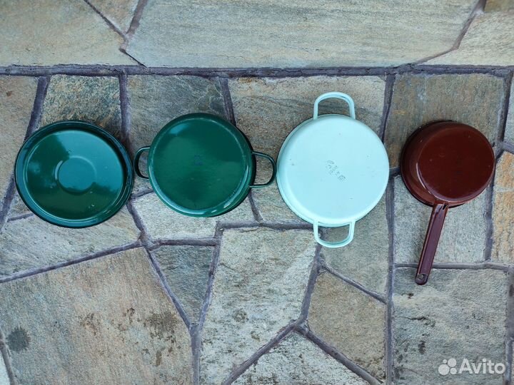 Кастрюля, сотейник, ковш эмалированные, СССР