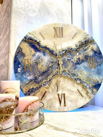 Часы настенные из эпоксидной смолы