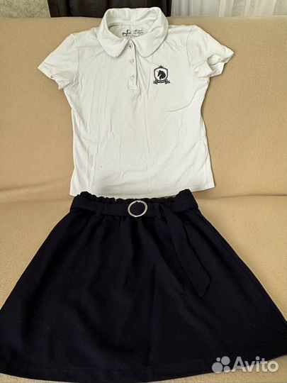 Сарафан юбка блузка 140 школьная одежда