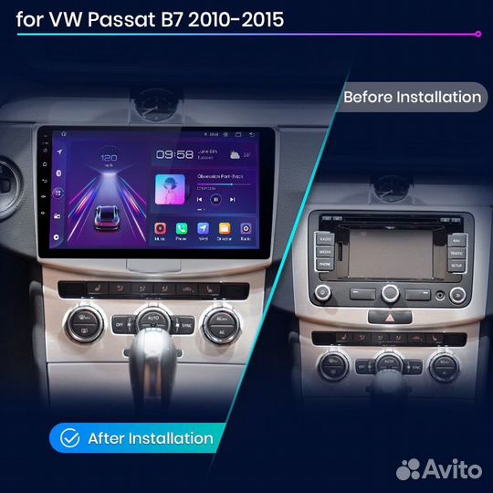 Магнитола 2 din android на Volgswagen Passat