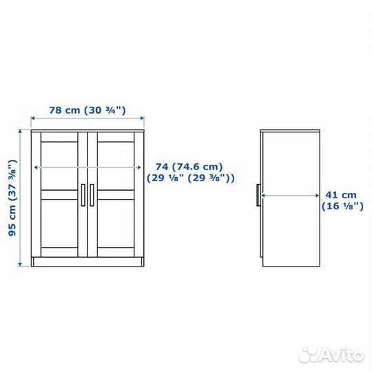 IKEA бримнэс Шкаф с дверями белый 78x95 см икеа