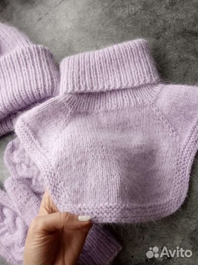 Комплект шапка, снуд и варежки женский