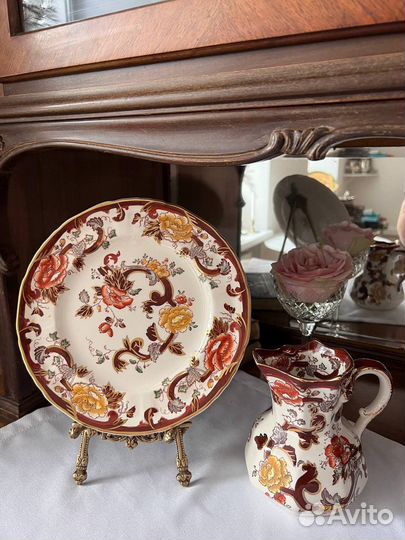 Mason's кувшин и блюдо винтаж фарфор