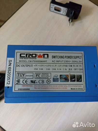 Блок питания crown 500w