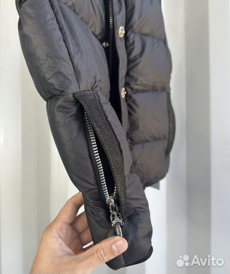 Chrome Hearts Down Puffer Vest Leather Detail