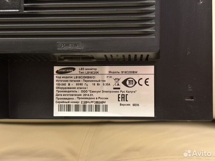 Монитор samsung s19c200bw