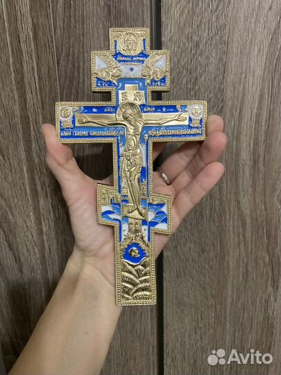 Крест киотный, с эмалью