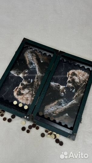 Нарды ручной работы со стеклом 