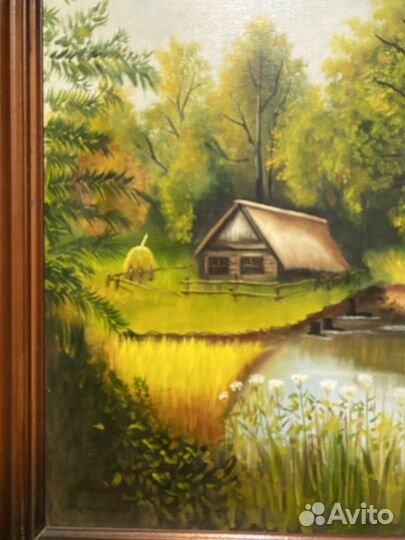Картина маслом на холсте в раме/багет 70е СССР