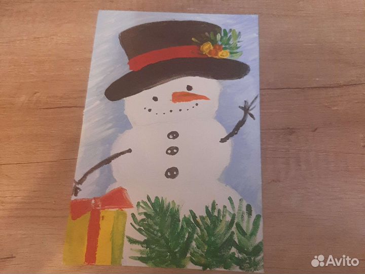 Картина снеговика
