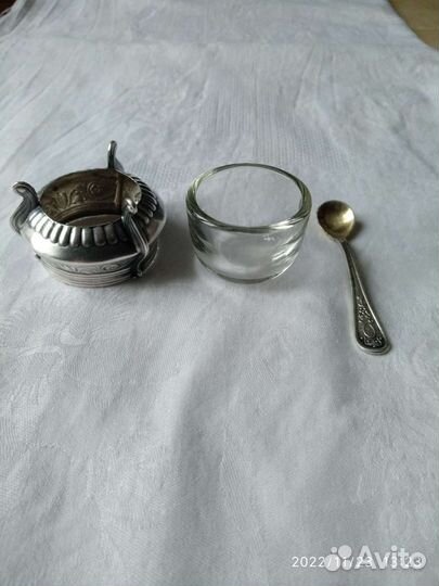 Солонка мельхиор, винтаж