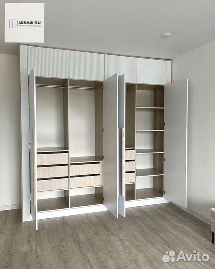 Шкаф распашной с фрезерованными фасадами