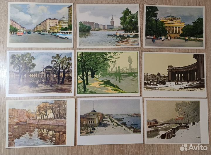 Ленинград в работах разных художников, 14 открыток