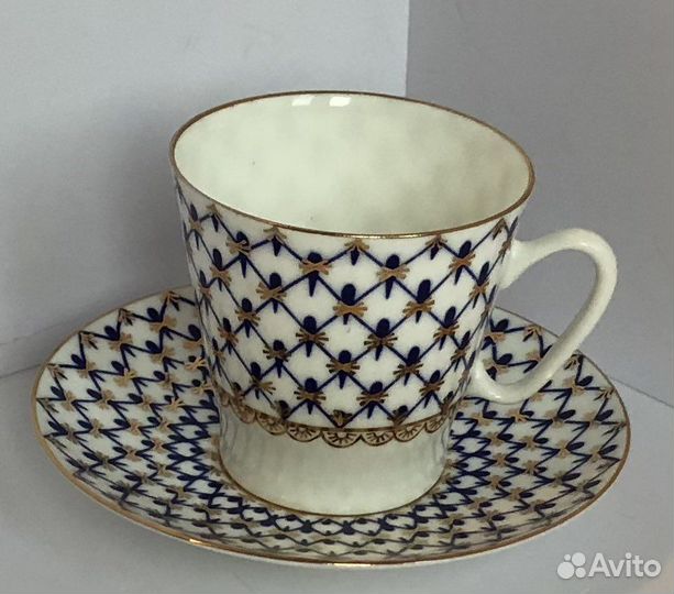 Чашка и блюдце костяной фарфор чайная кофейная ифз