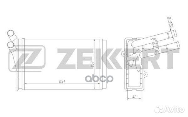 Радиатор отоп. Audi 80 V 94- A4 94- Skoda Sup
